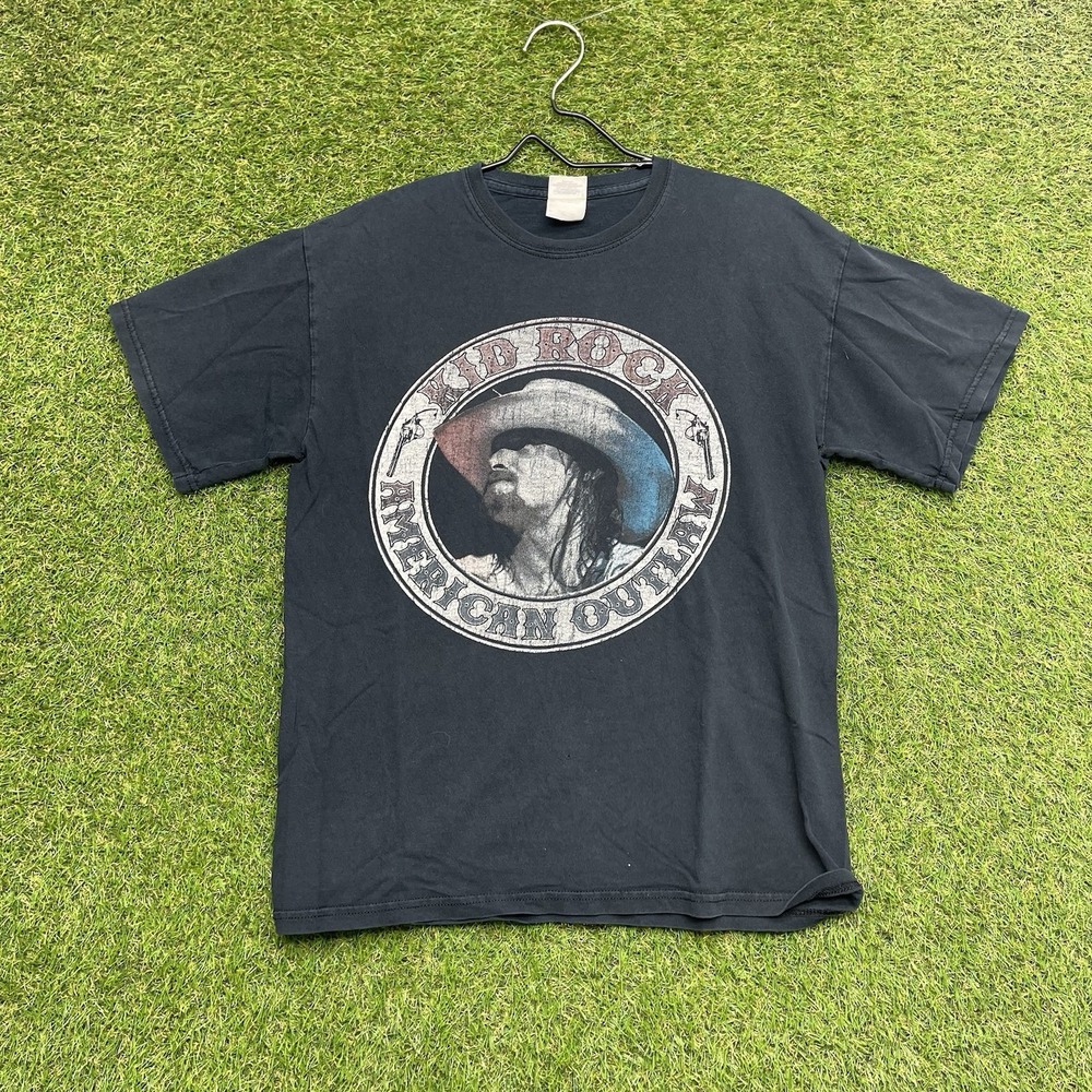 Kid Rock American Outlaw Shirt Mens Medium Distressed Faded 2009 Graphic Tee y2k